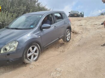 לכיש, טיול ג'יפים, טיול רגוע, הצלבה גלגל באוויר ניסאן קשקאי